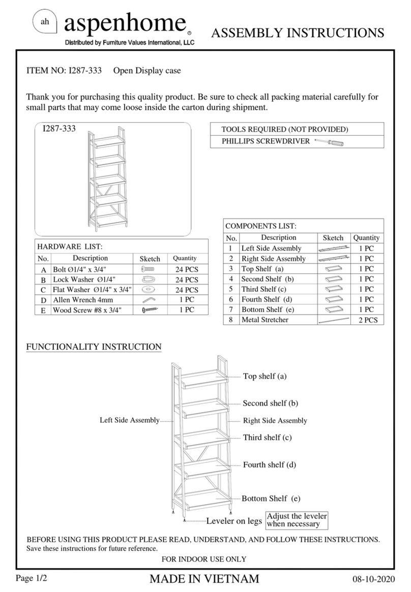 aspenhome I287-333 User manual