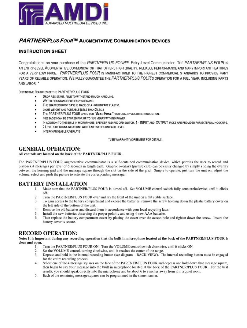 Amdi PARTNER/PLUS FOUR instruction sheet