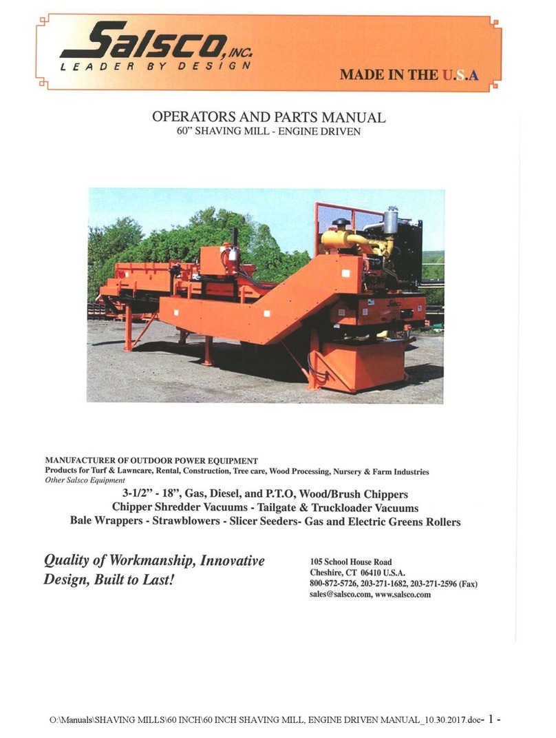 Salsco 60" Shaving MIll Operator and parts manual