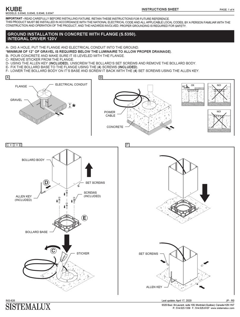 Sistemalux KUBE instruction sheet Sistemalux KUBE instruction sheet
