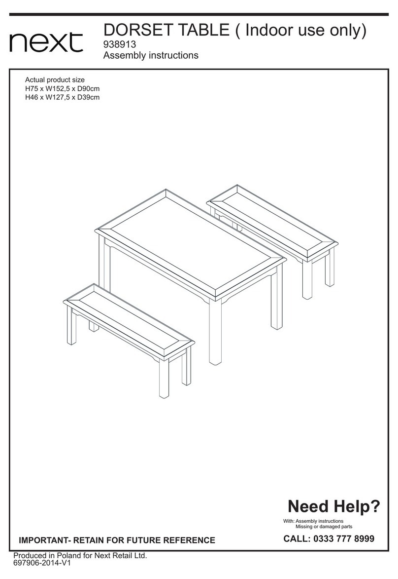 Next Dorset Table 938913 User manual Next Dorset Table 938913 User manual