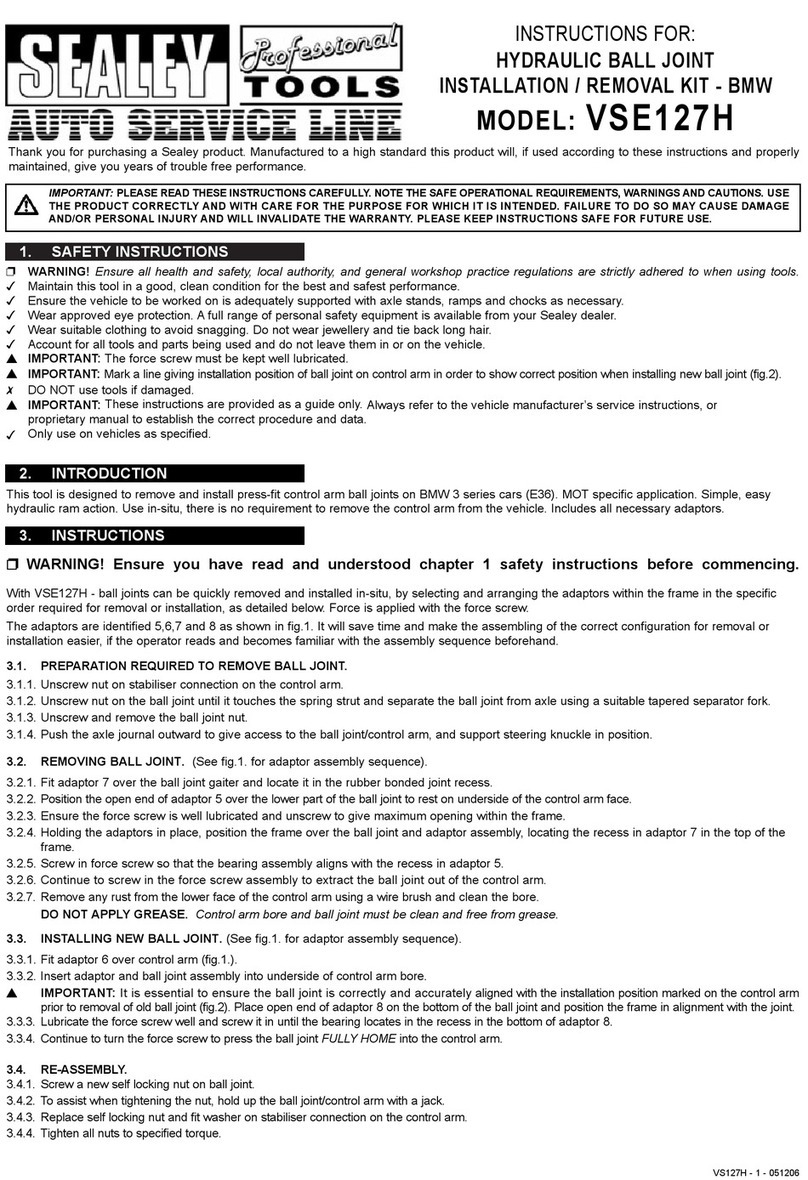 Sealey Auto Service VSE127H instructions Sealey Auto Service VSE127H instructions