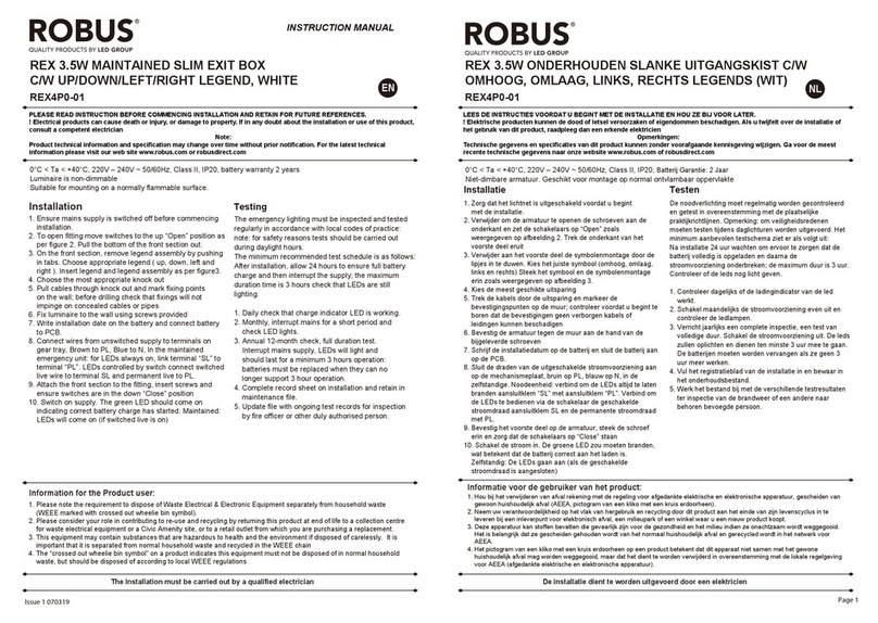 LED Group Robus REX4P0-01 instruction manual