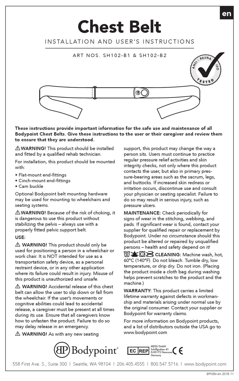 Bodypoint SH102-B1 Installation and user instructions