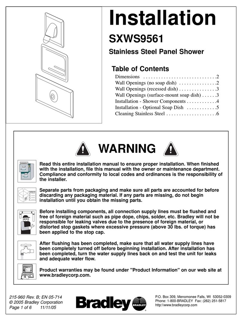 Bradley SXWS9561 User manual Bradley SXWS9561 User manual