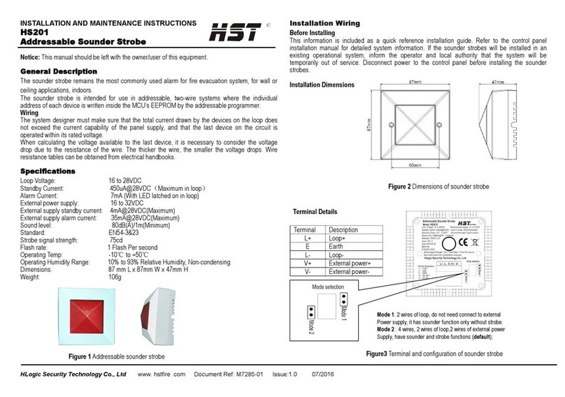 HST HS201 Installation and maintenance  instruction