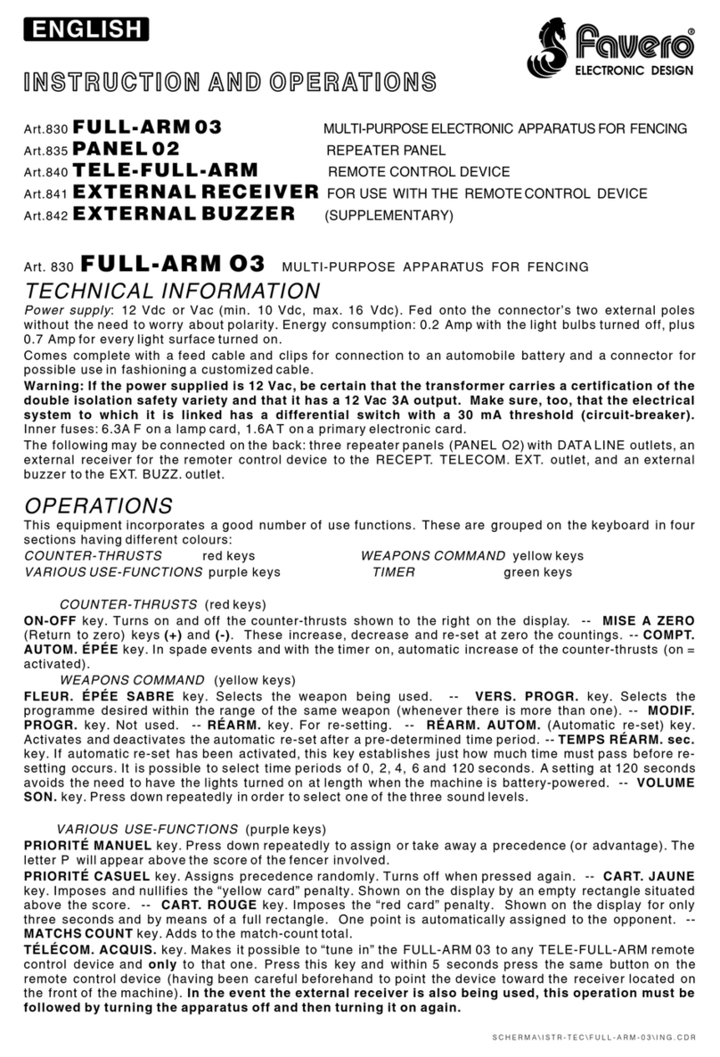Favero FULL-ARM 03 Operation and maintenance manual