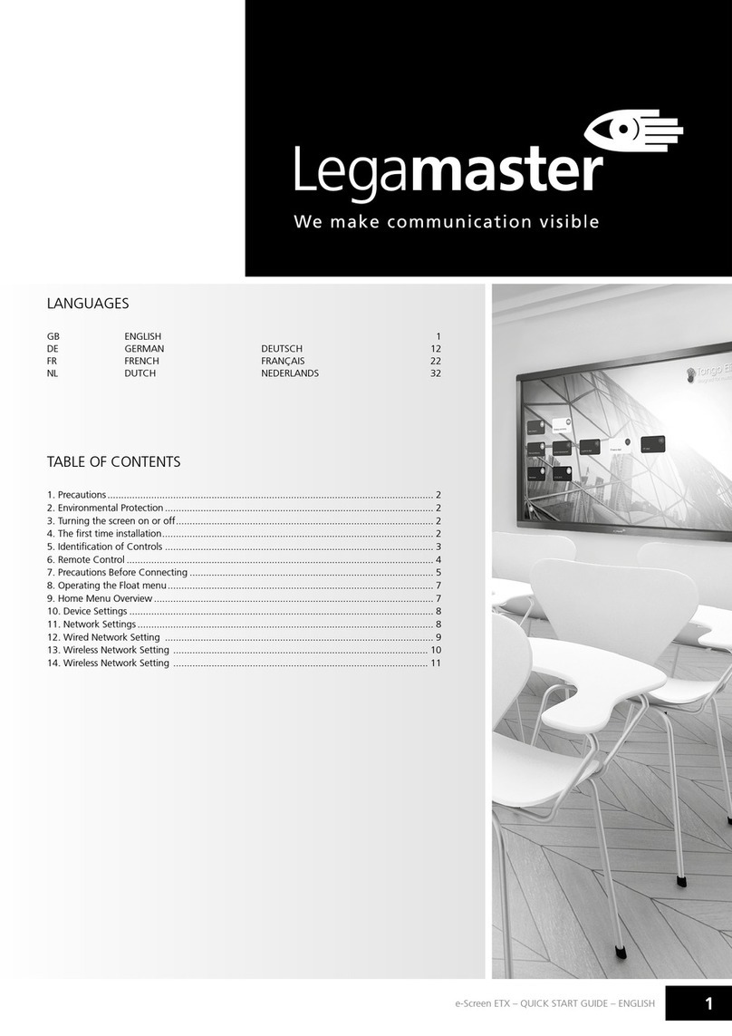 Legamaster e-SCREEN ETX User manual