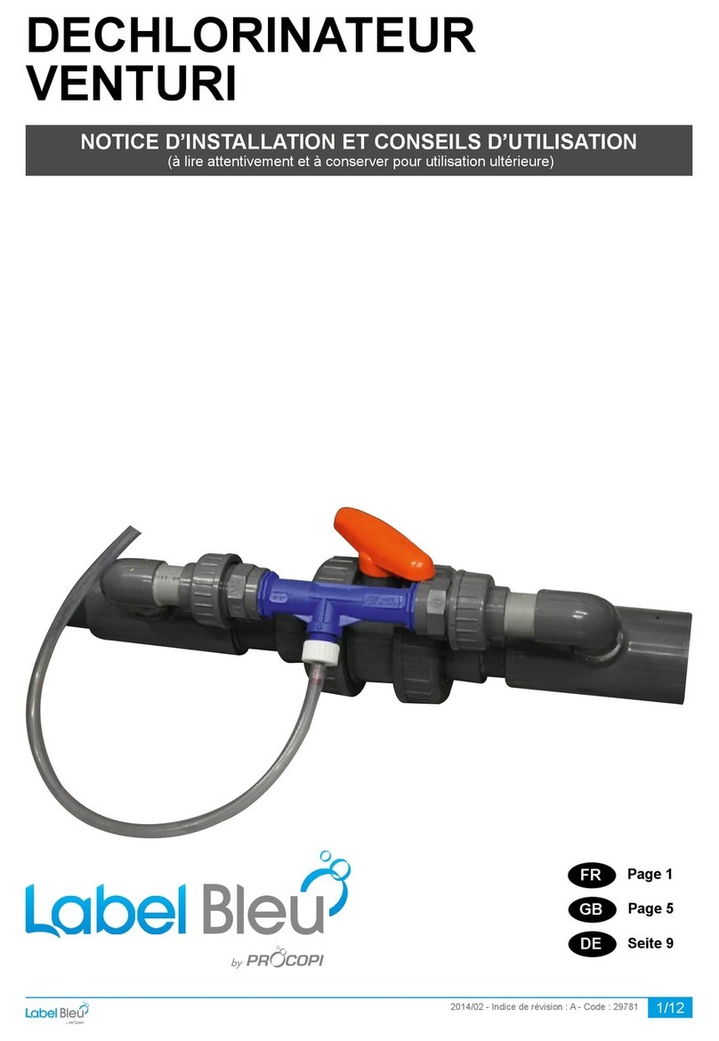 Procopi Label Bleu VENTURI Installation and operating instructions