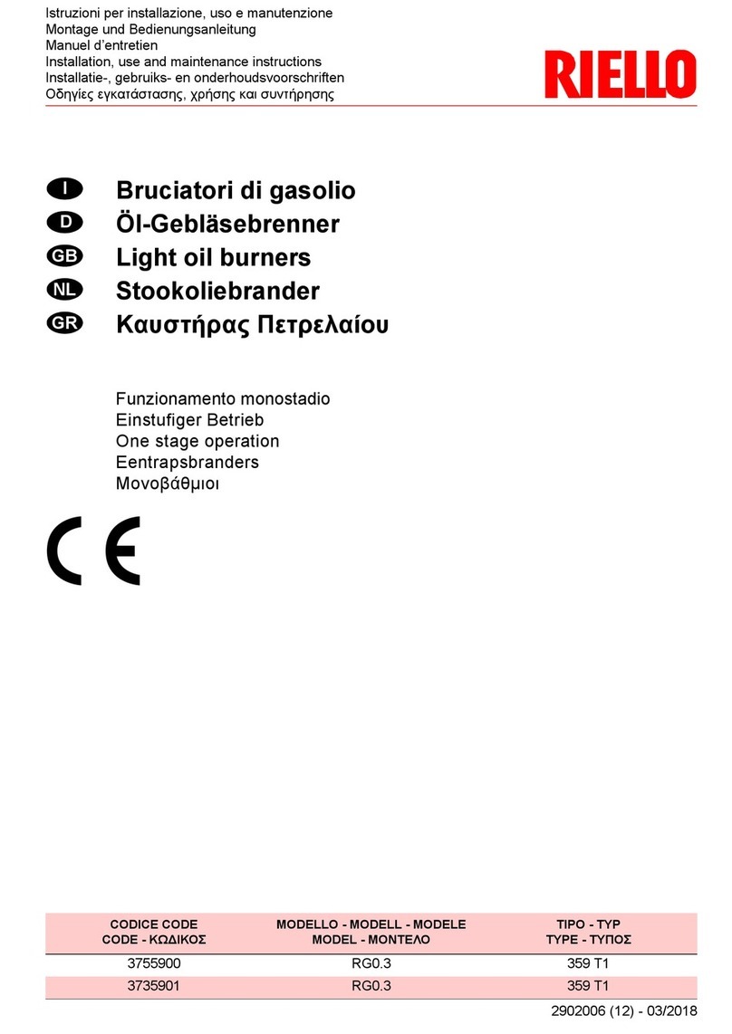 Riello Gulliver RG0.3 Installation, use and maintenance instructions Riello Gulliver RG0.3 Installation, use and maintenance instructions