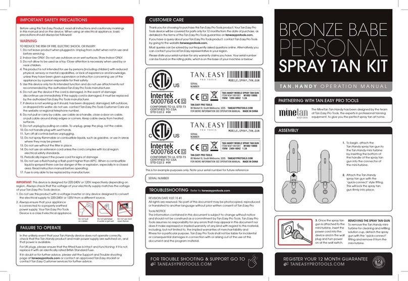 Minetan Bronze Babe Personal Operation manual