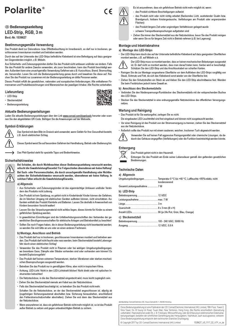 Polarlite 1539627 User manual