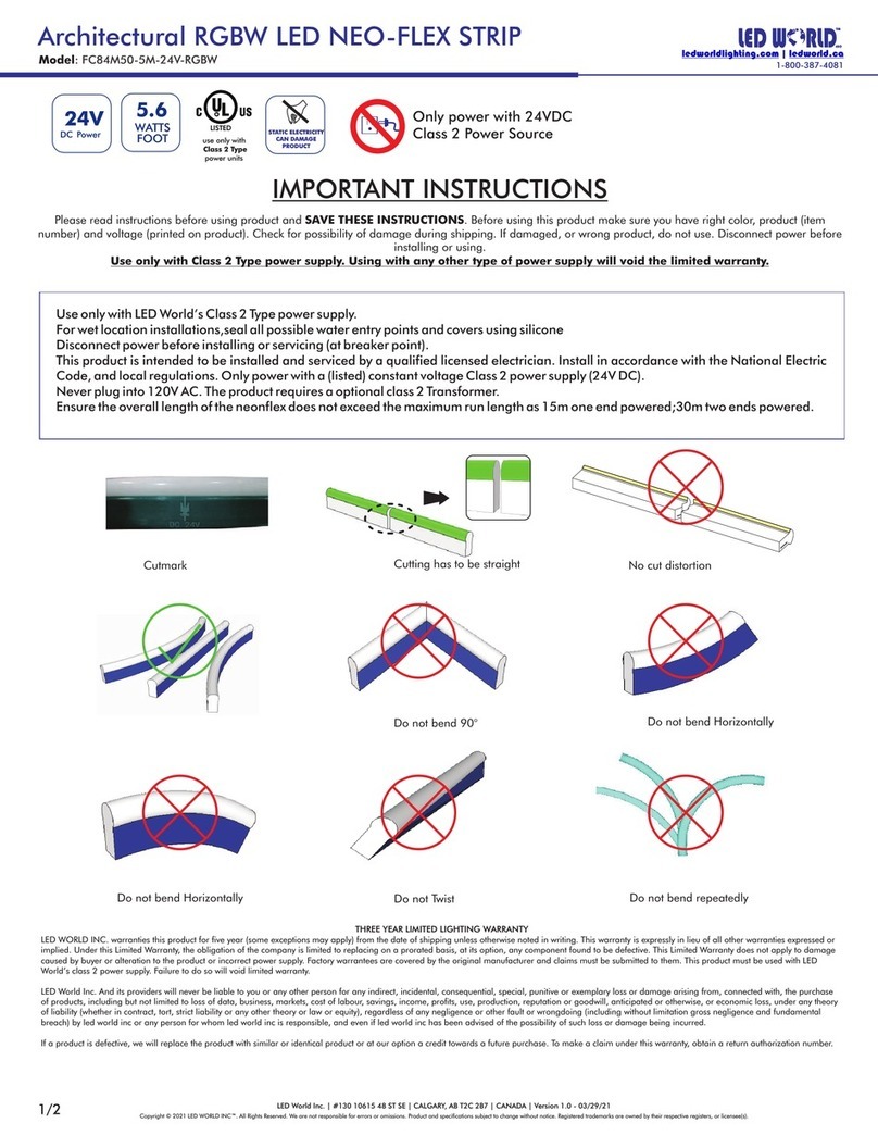 LED World FC84M50-5M-24V-RGBW Installation instructions manual