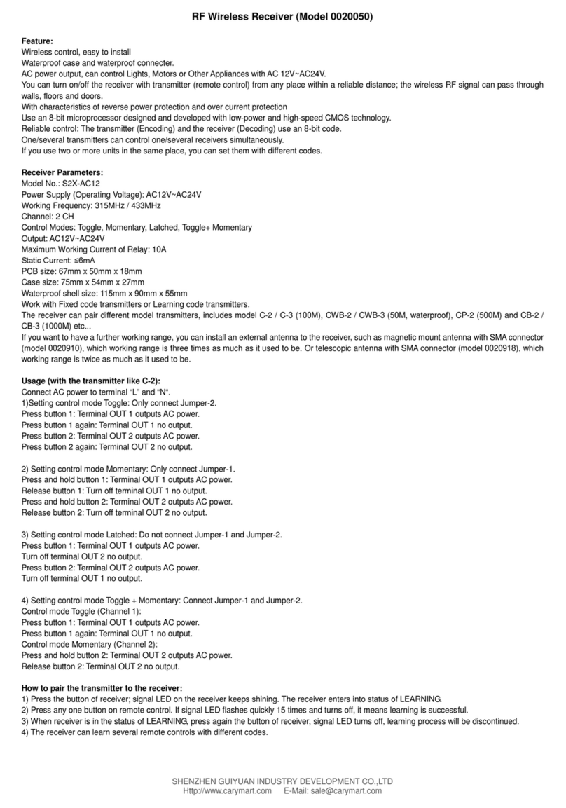 CaryMart 0020050 User manual