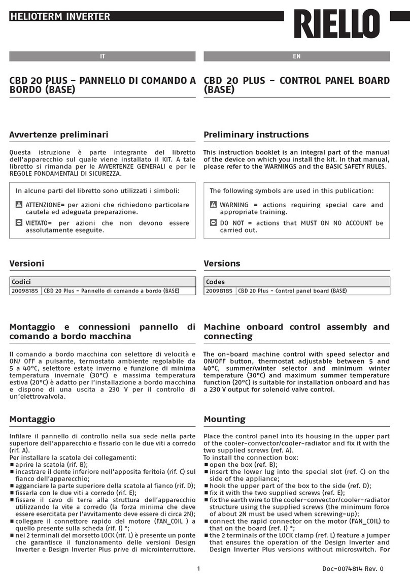 Riello CBD 20 PLUS User manual