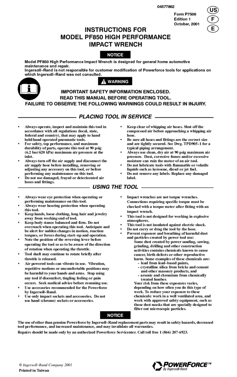 Ingersoll-Rand PowerForce PF850 User manual