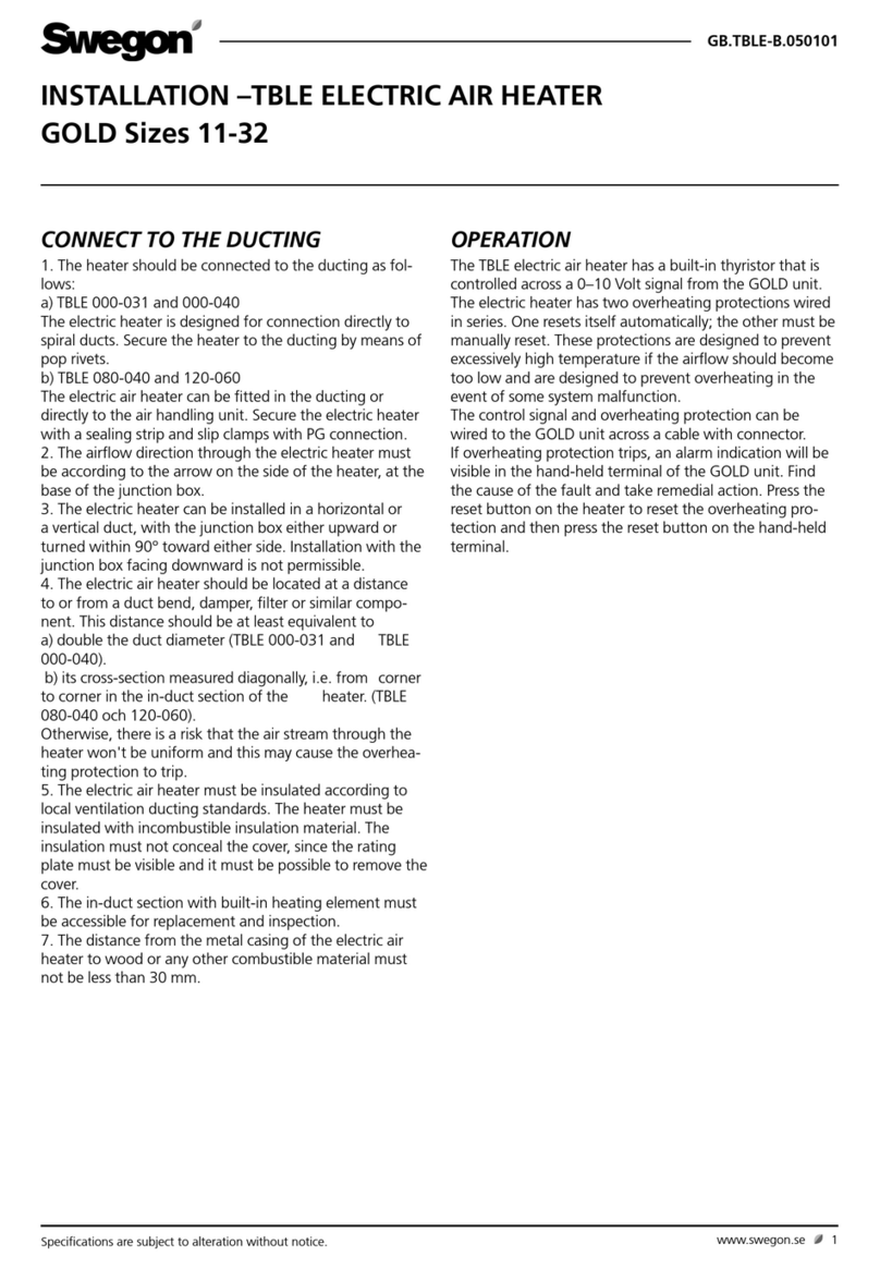 Swegon TBLE Series User manual