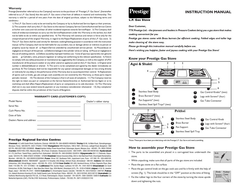 Prestige Agni & Shakti instruction manual