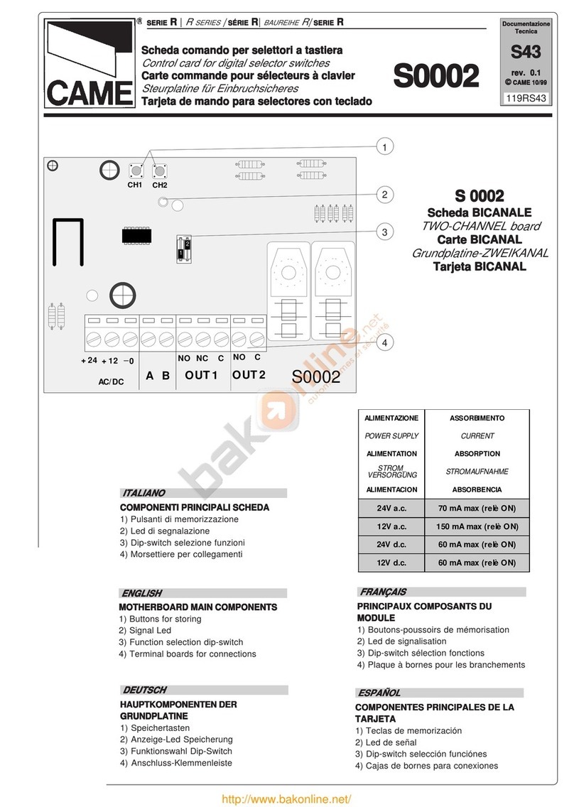 CAME R Series User manual