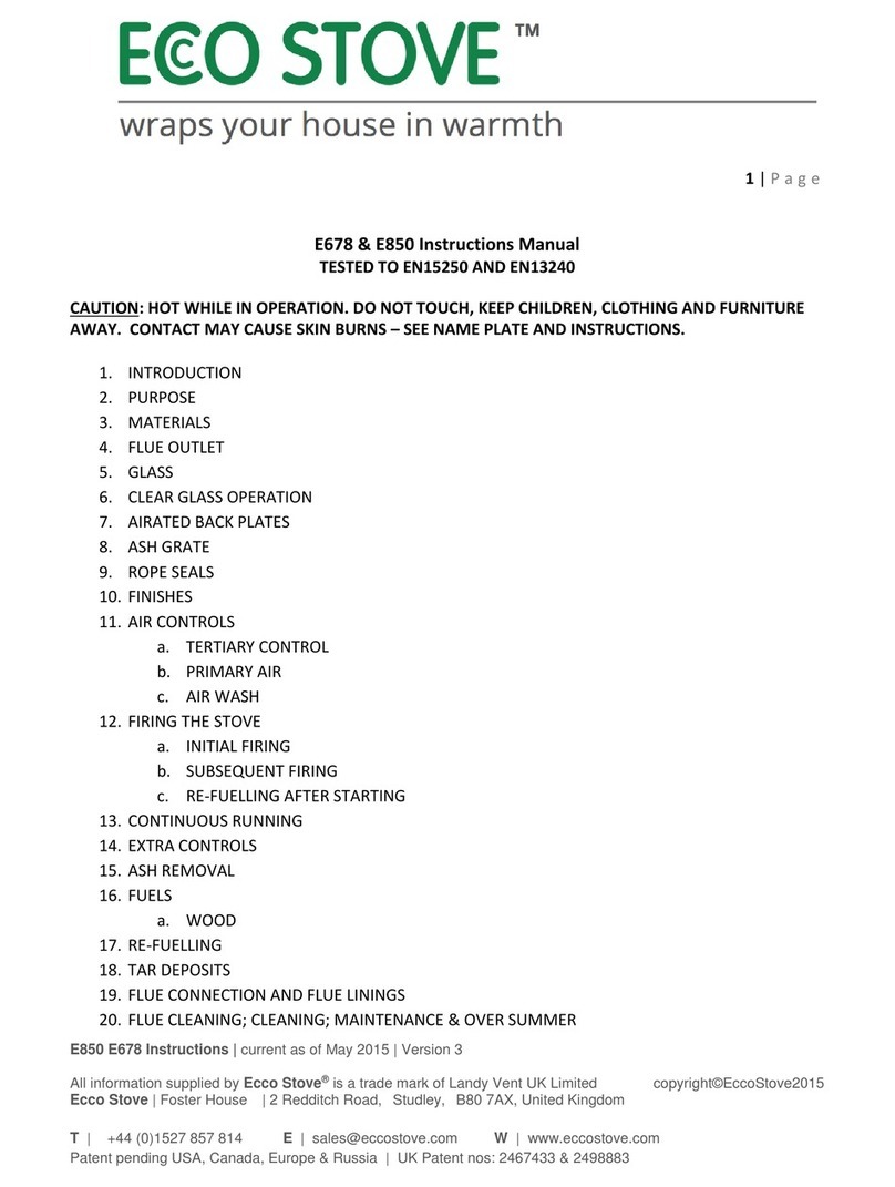 ECCO STOVE E678 instruction manual