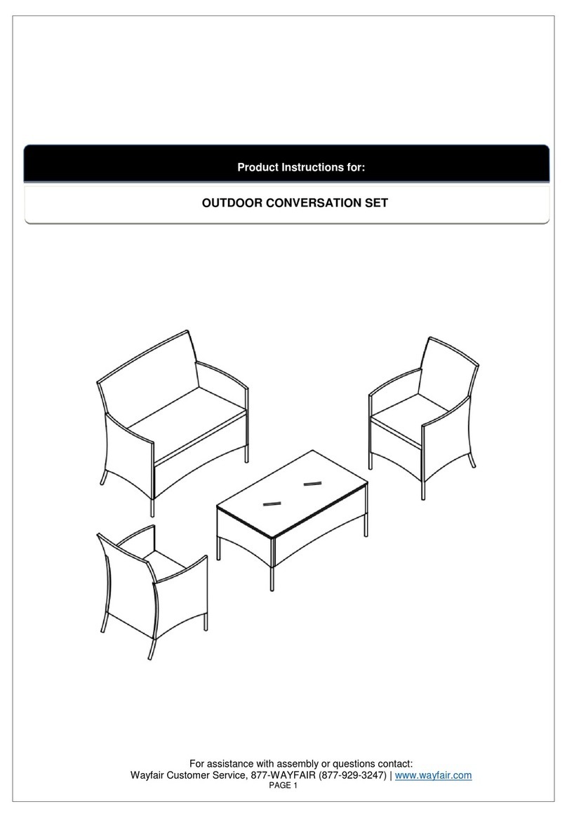 Wayfair OUTDOOR CONVERSATION SET Product instructions