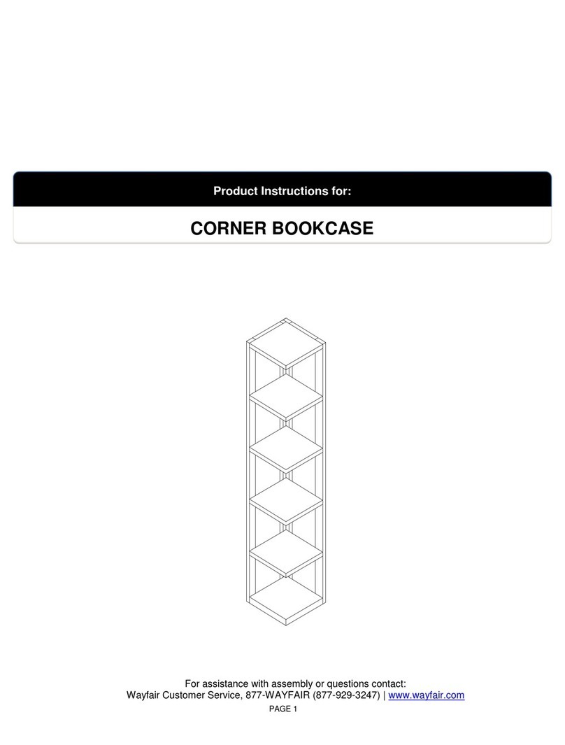 Wayfair CORNER BOOKCASE Instruction sheet Wayfair CORNER BOOKCASE Instruction sheet