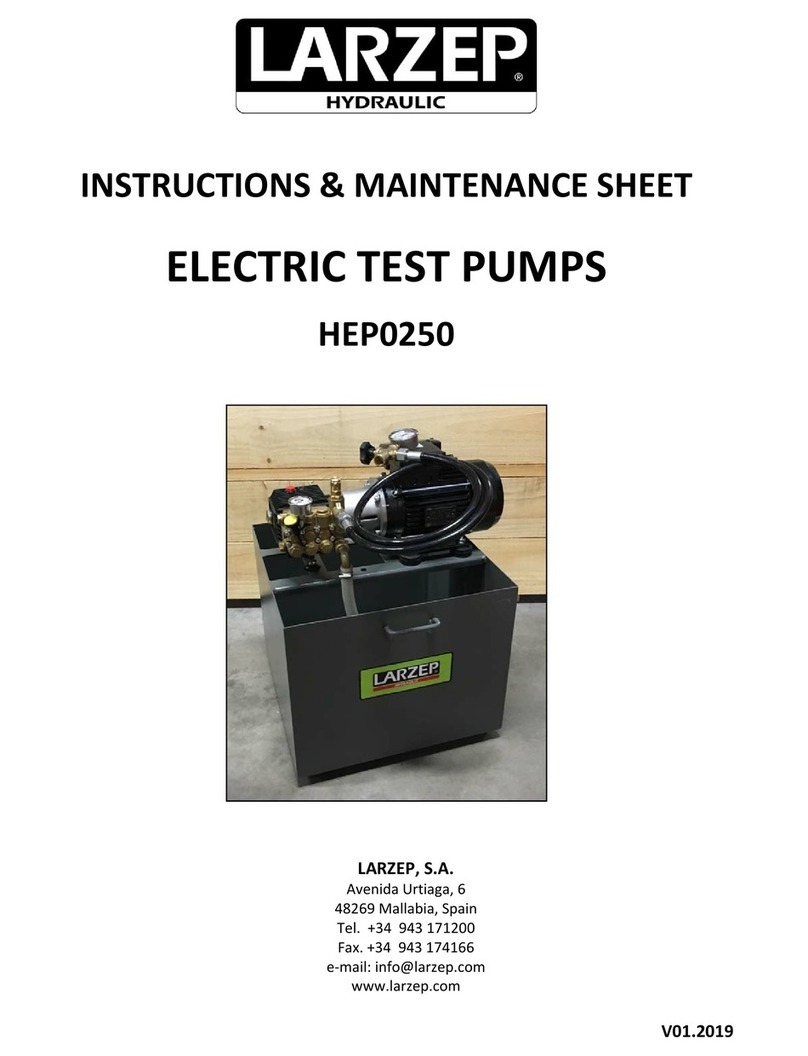 Larzep HEP0250 INSTRUCTIONS & MAINTENANCE SHEET