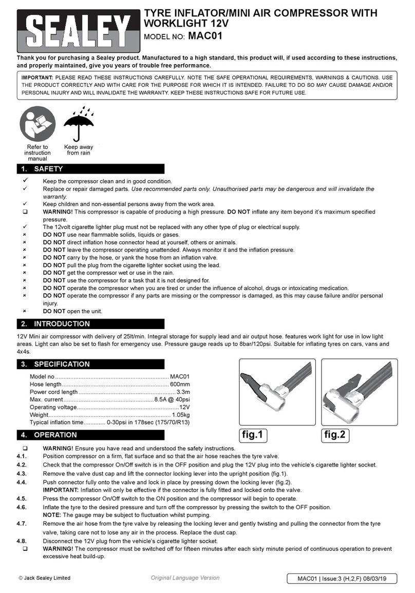Sealey MAC01 quick start guide