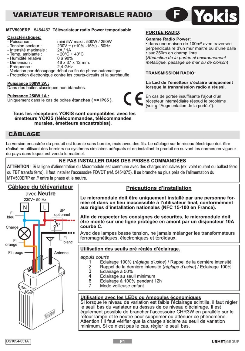 urmet domus Yokis MTV500ERP manual