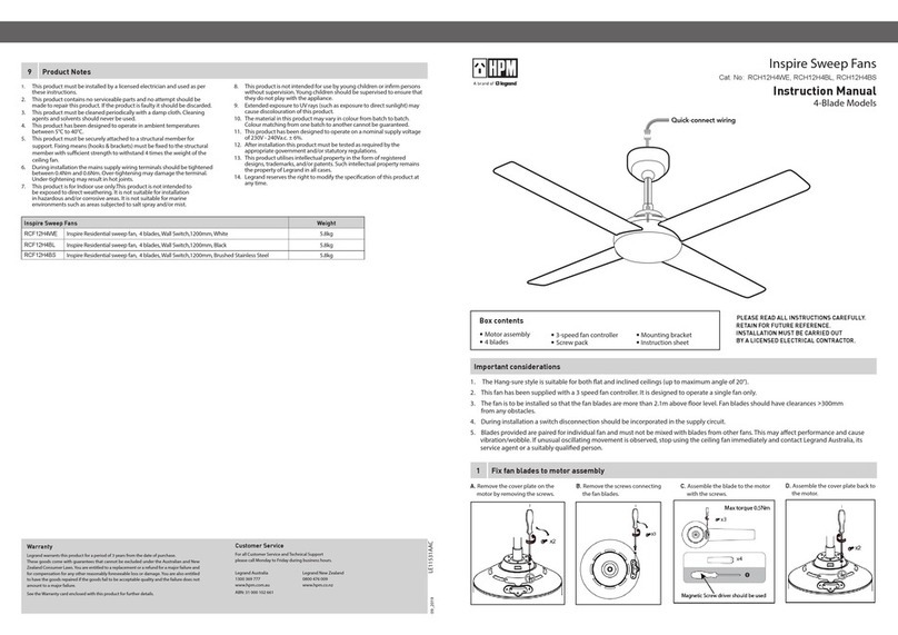 LEGRAND HPM Inspire RCH12H4WE User manual LEGRAND HPM Inspire RCH12H4WE User manual