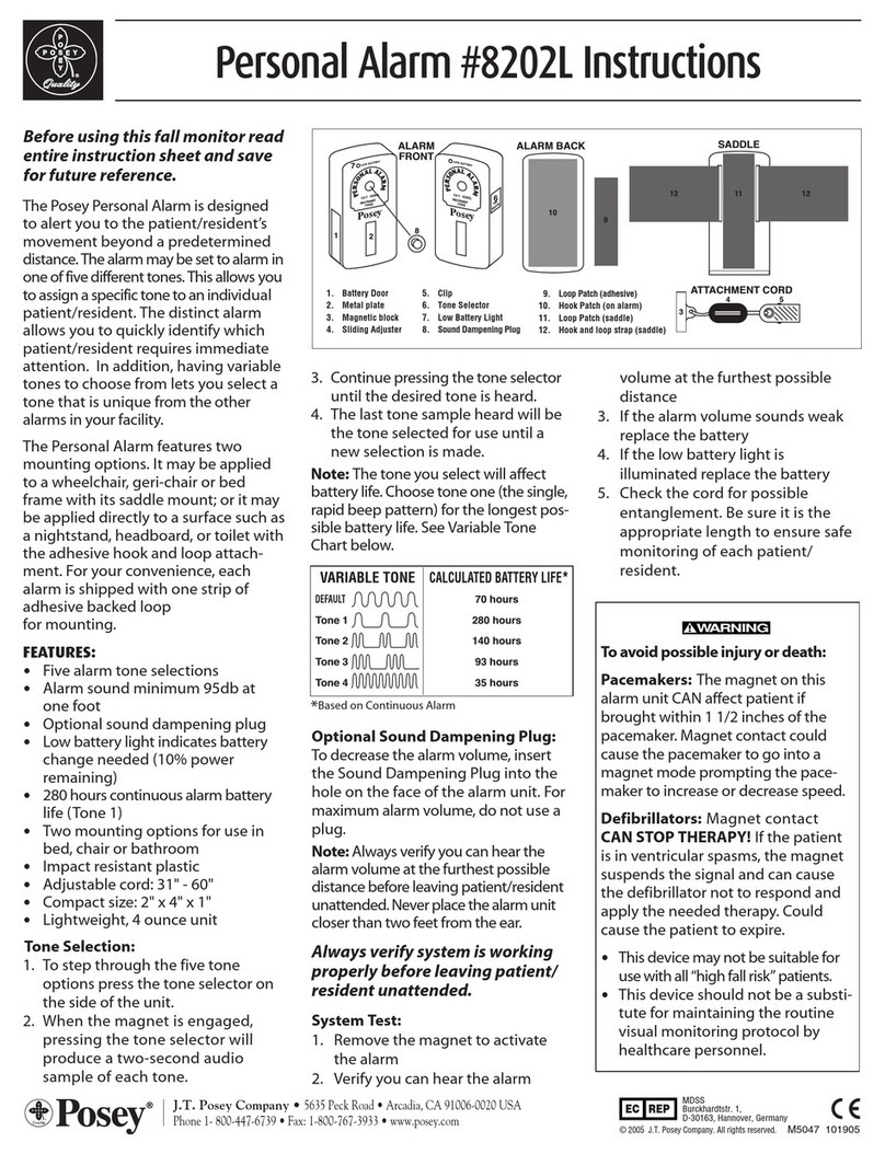 Posey Personal Alarm instructions