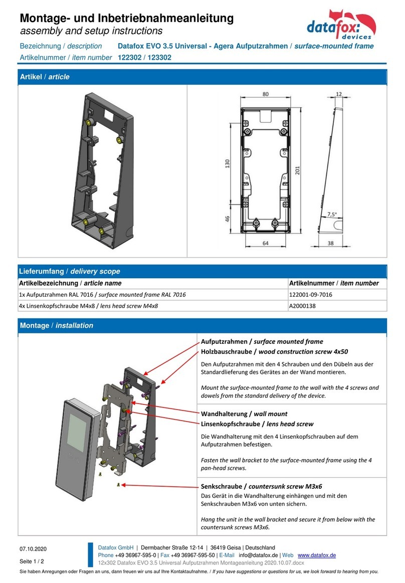 Datafox EVO 3.5 Universal Assembly and setup instructions