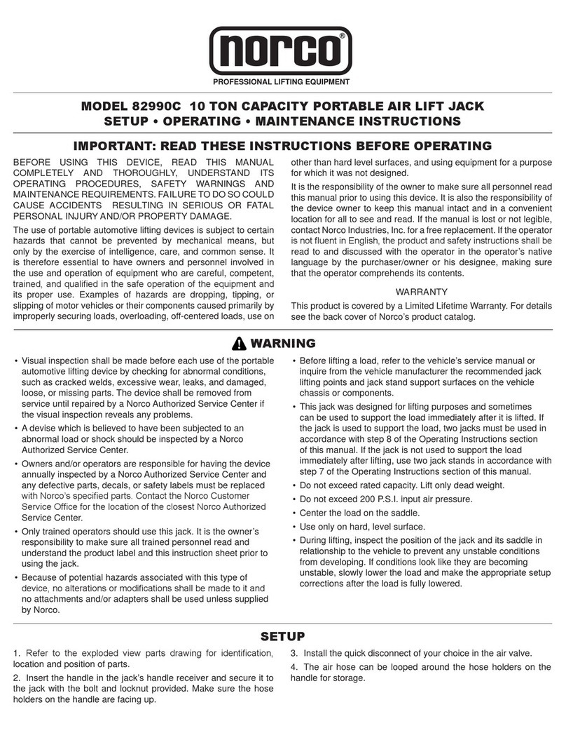 Norco 82990C Setup, operating, maintenance instructions Norco 82990C Setup, operating, maintenance instructions
