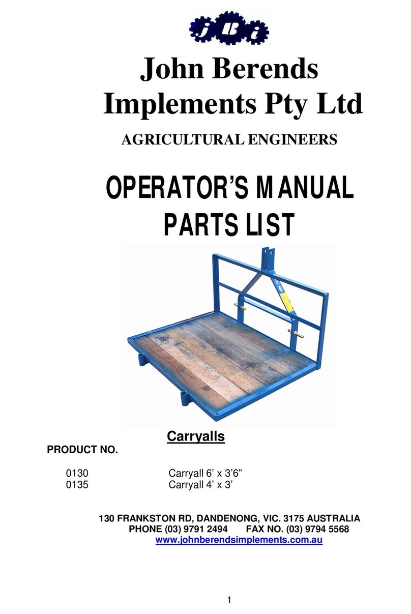 John Berends Implements 0130 Operator's manual