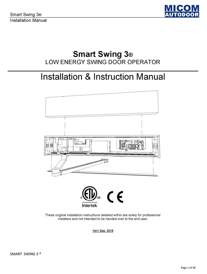 Micom Autodoor Smart Swing 3 installation manual