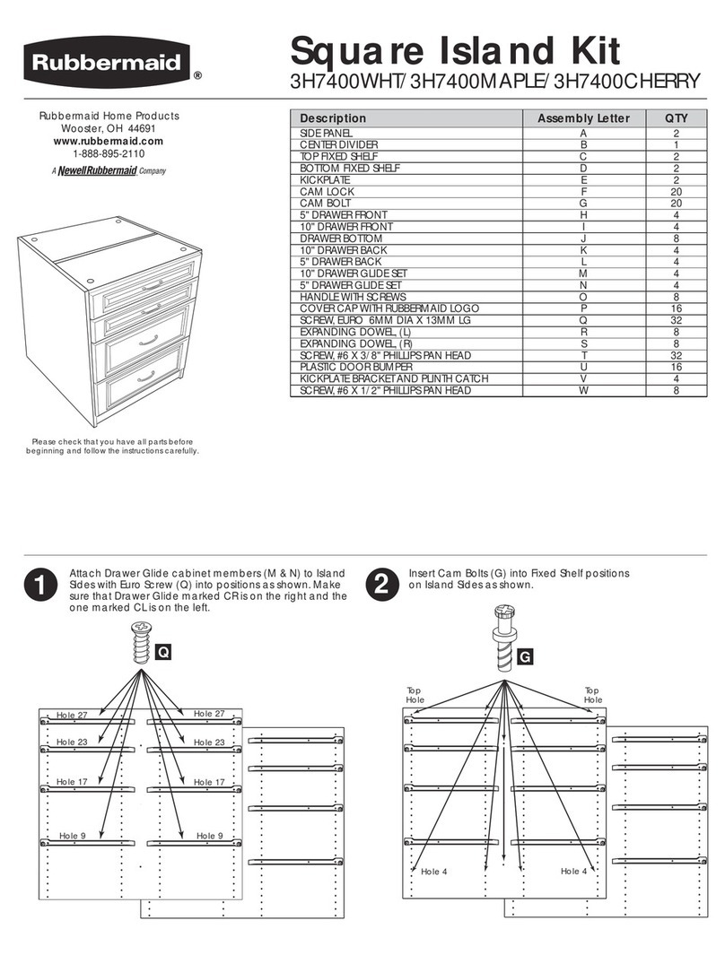 Rubbermaid Square Island Kit quick start guide