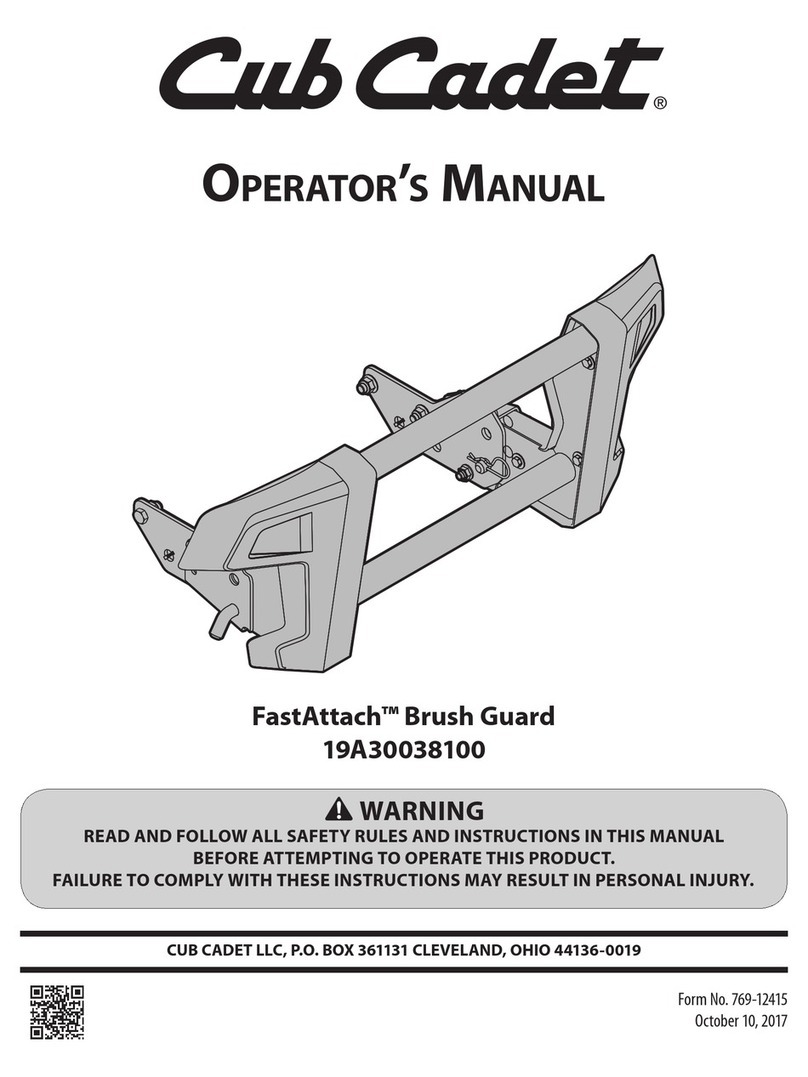 Cub Cadet FastAttach Brush Guard Operator's manual