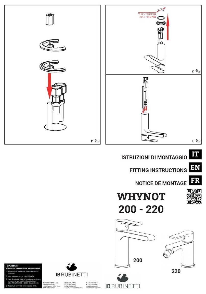 IB RUBINETTI WHYNOT 200 Fitting instructions IB RUBINETTI WHYNOT 200 Fitting instructions