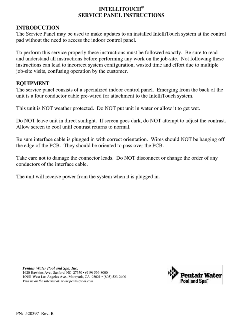 Pentair Pool Products IntelliTouch User manual