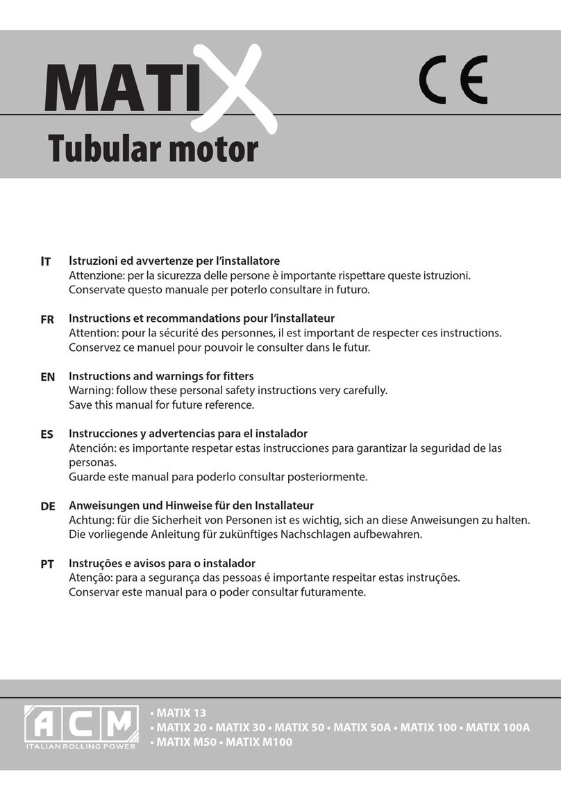 ACM MATIX 13 Instructions and warnings for fitters ACM MATIX 13 Instructions and warnings for fitters