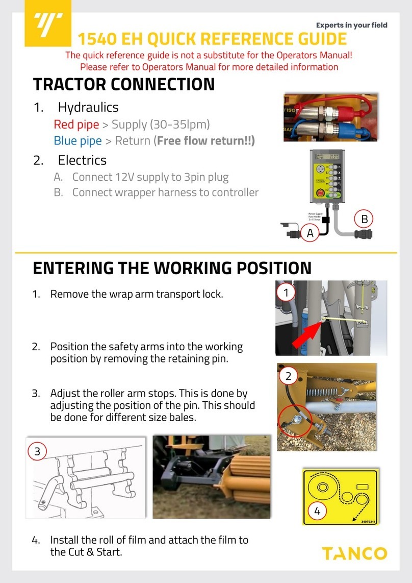Tanco 1540 EH Quick reference guide