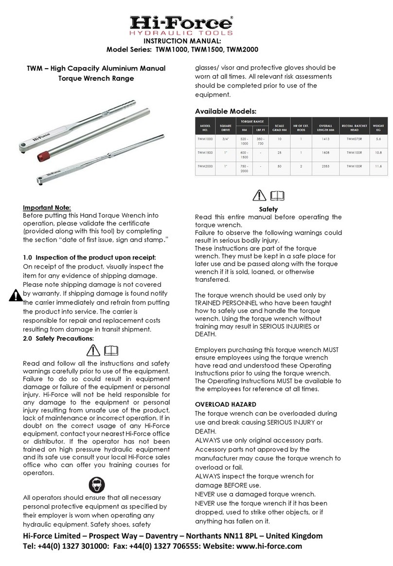 Hi-Force TWM1000 Series instruction manual