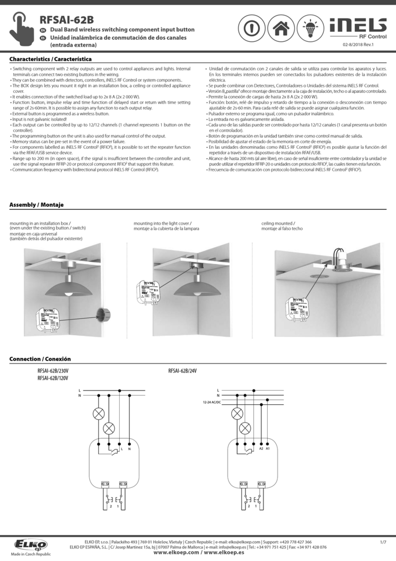 Elko iNELS RFSAI-62B User manual