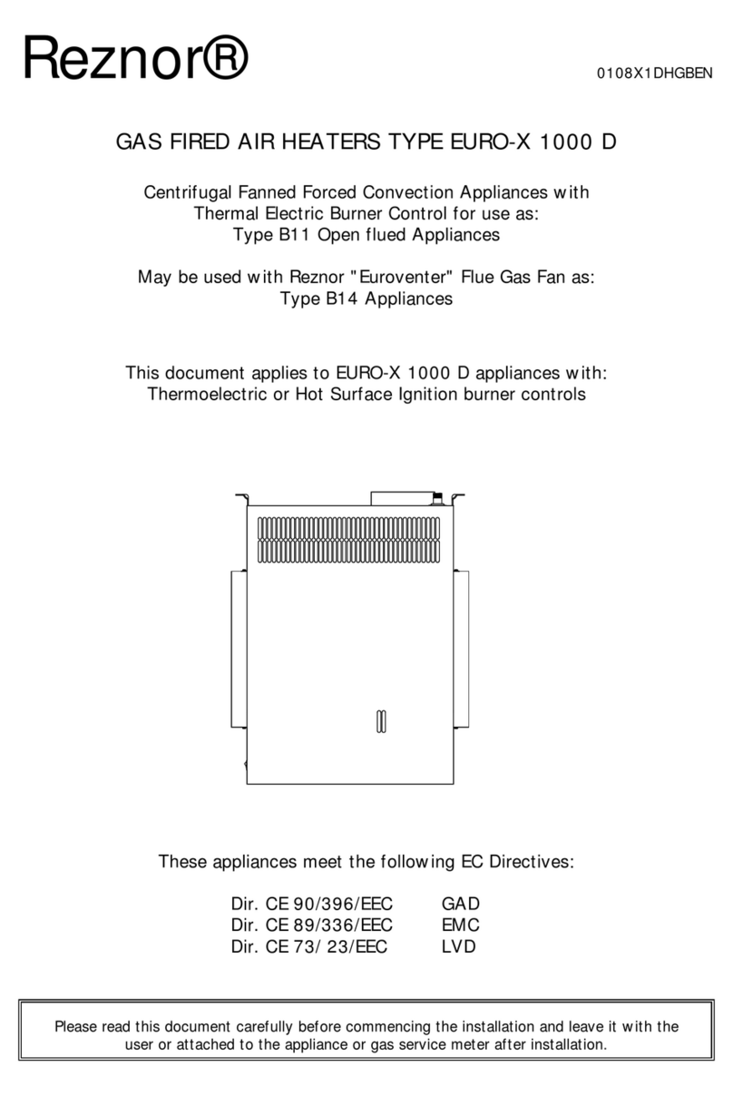 Reznor EURO-X 1000 D User manual