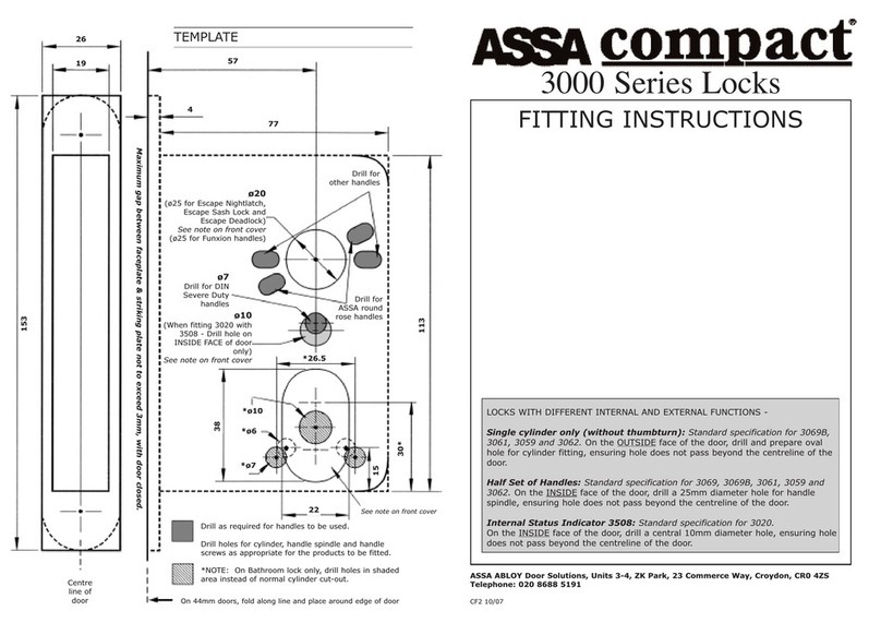 Assa Abloy Assa compact 3000 Series User manual