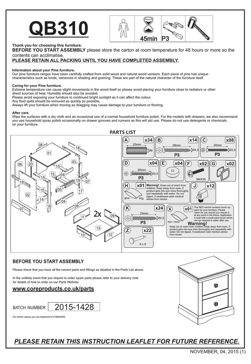 Core Products Quebec QB310 Instruction leaflet