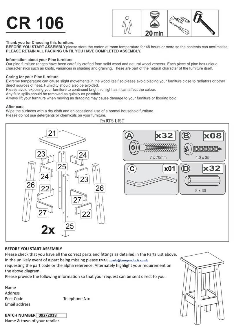 Core Products Corona CR 106 Assembly instructions