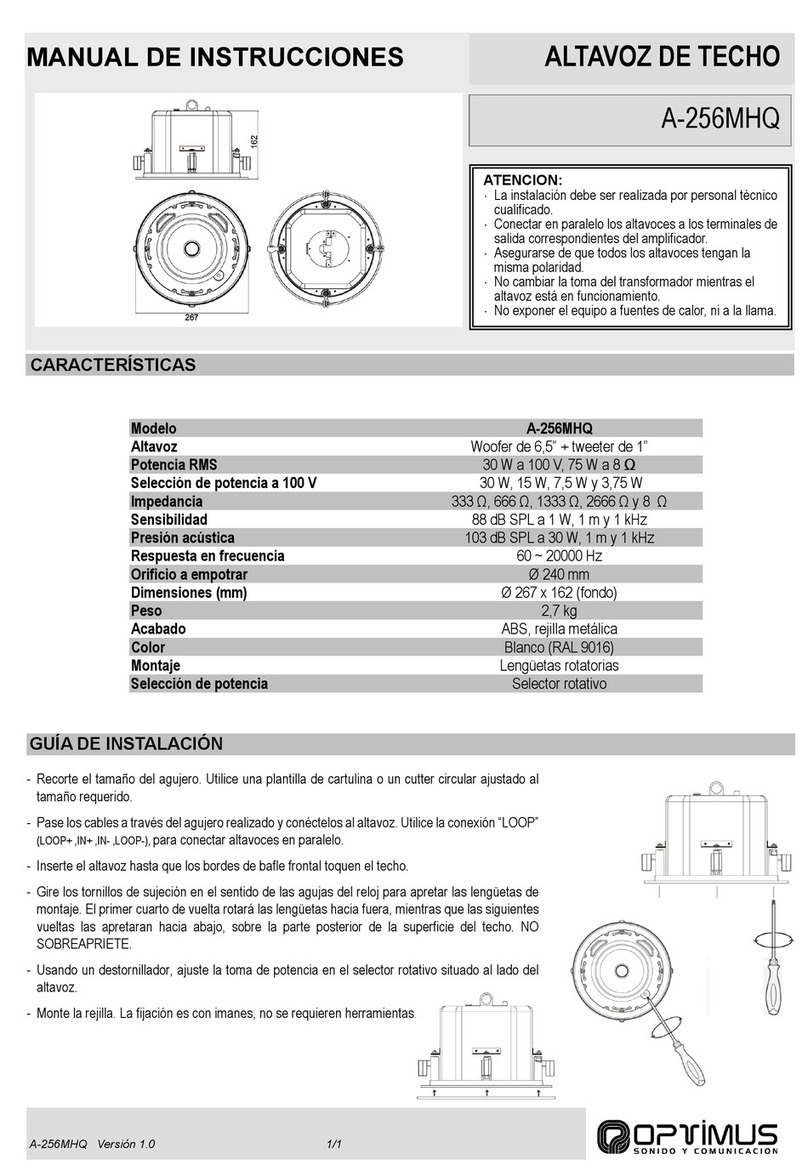 Optimus A-256MHQ instruction manual