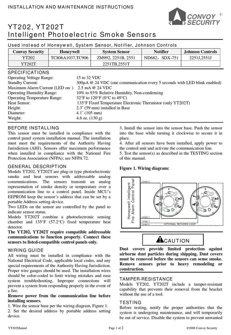 Convoy Security YT202 Installation and maintenance instructions Convoy Security YT202 Installation and maintenance instructions