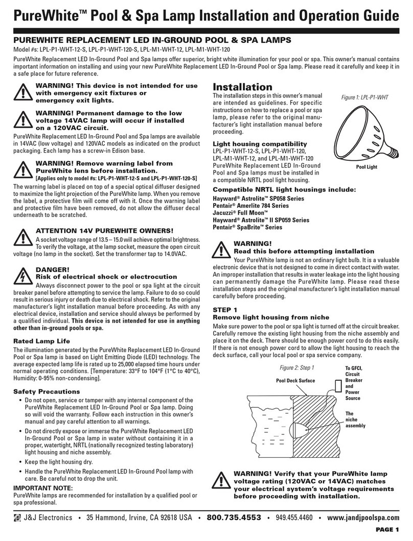 J&J Electronics PureWhite LPL-P1-WHT-12-S Installation and operation guide
